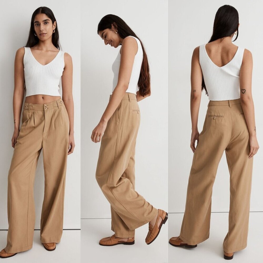 Women's Tan Wide-Leg Pants